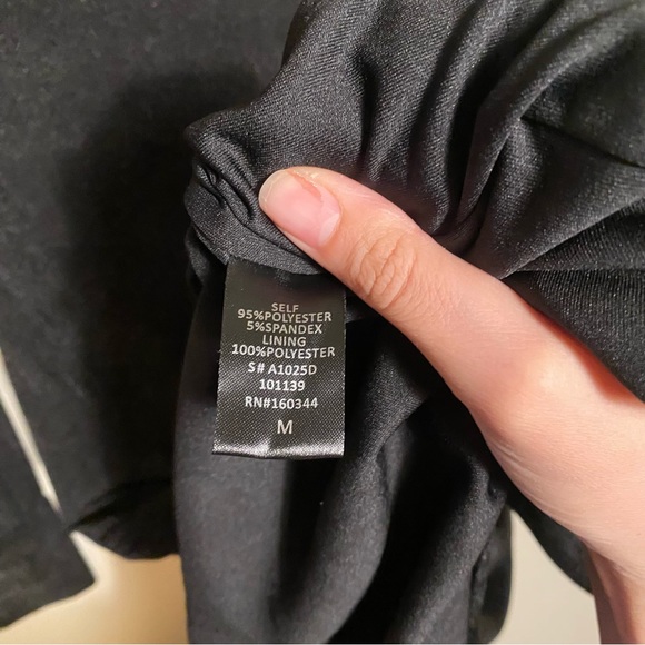 Isalis black long sleeve collared ruched midi dress - Picture 3 of 6